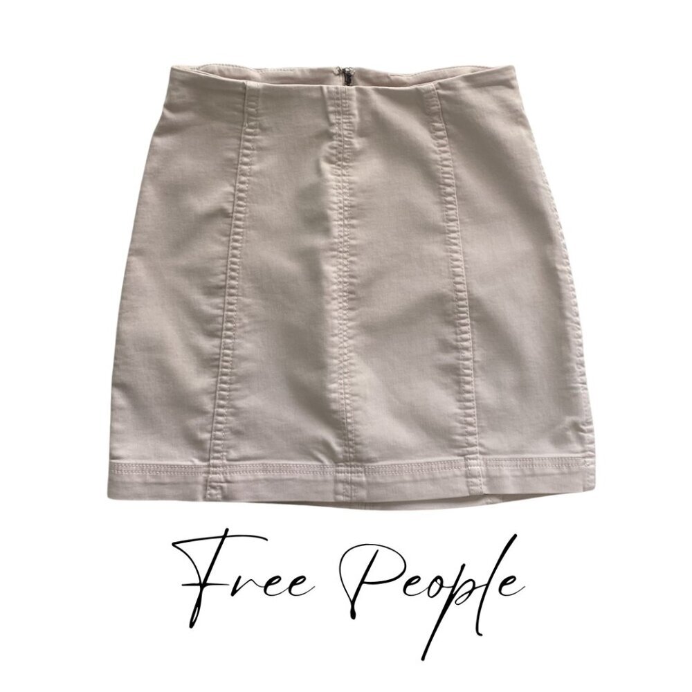 Free People Desert Rose/Blush Pink Stretch Denim Mini Skirt, Size 2 #323